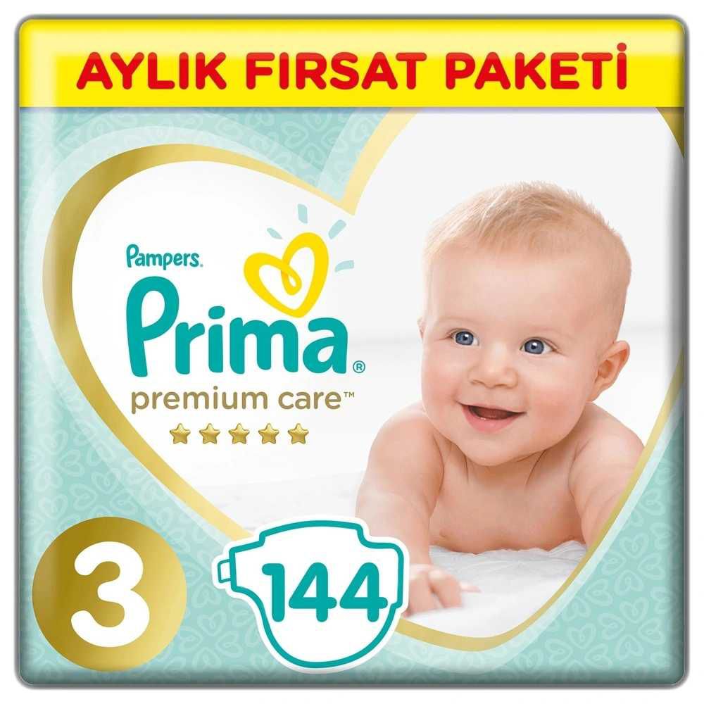 Prima Bebek Bezi Premium Care 3 Beden 144 Adet Midi Aylık Fırsat Paketi 